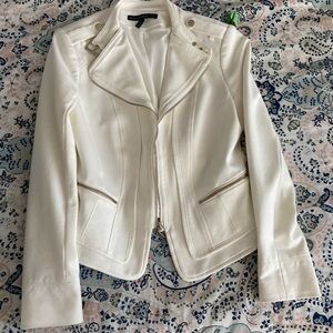 WHBM soft bomber jacket white size 4